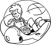 A coloring page of once upon a time